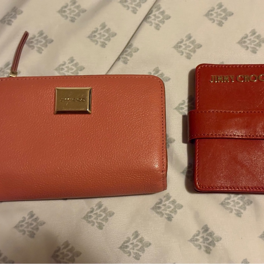 Jimmy Choo Red card holder and Coral Wallet